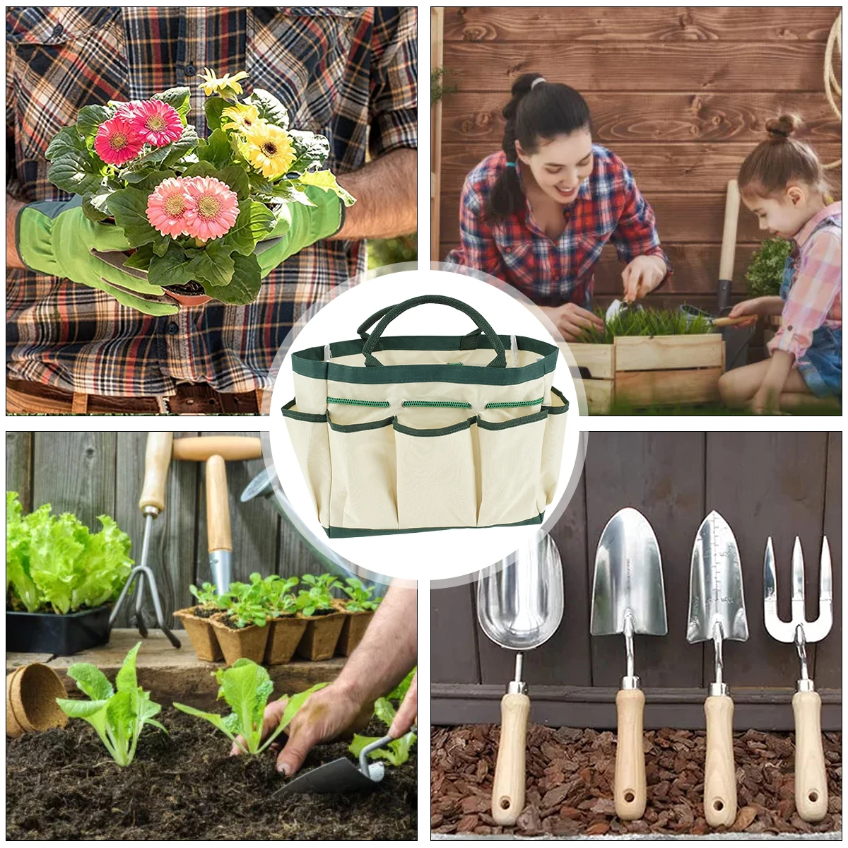 Multi-Purpose Tool Bag High Quality Professional Multi Pocket Garden Tool Bag 600D Oxford for Gardening Yard Lawn Work