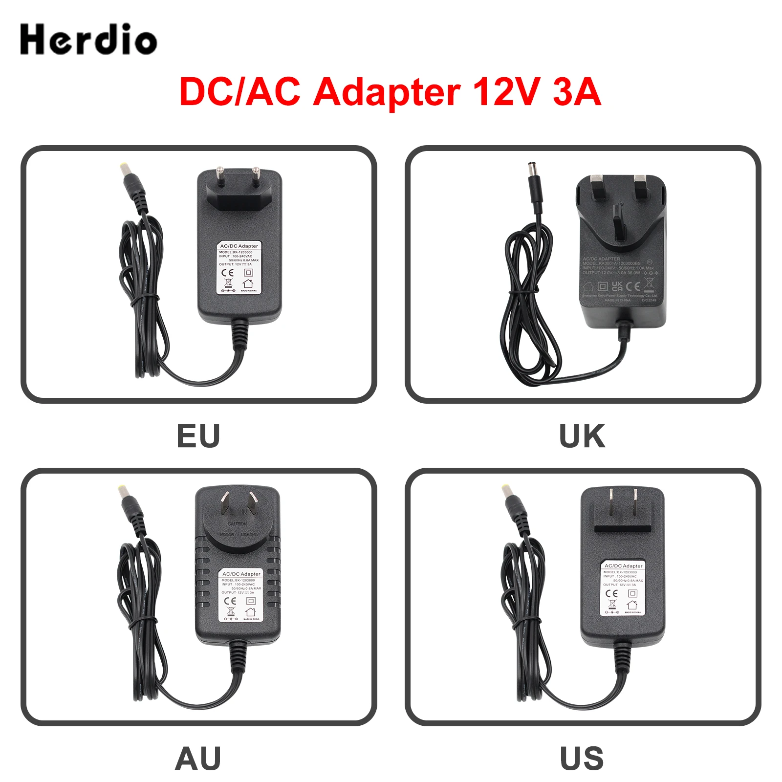 Herdio 4-Way Home Power Amplifiers Audio Bluetooth & Aux Mini Amplifier for Bathroom Wall Ceiling Speakers EU/US/UK/AU Plug