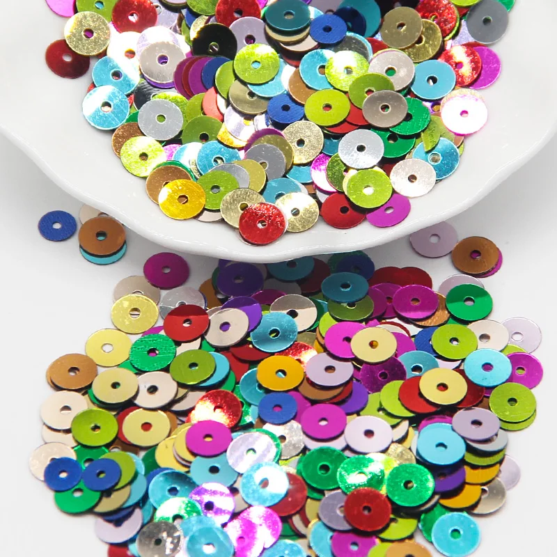 3mm 4mm 5mm 6mm Sequin Flat Round Loose Sequins Crafts Paillette Sewing Clothes Decoration DIY Accessory Lentejuelas Para Coser