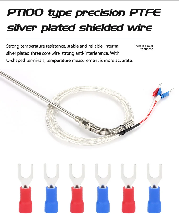 0-800 Degree M8 1m 2m 3m 5m K J PT100 Type 50mm 150mm 100mm 200mm Probe Screw Thread Cable Thermocouple Oven Temperature Sensor