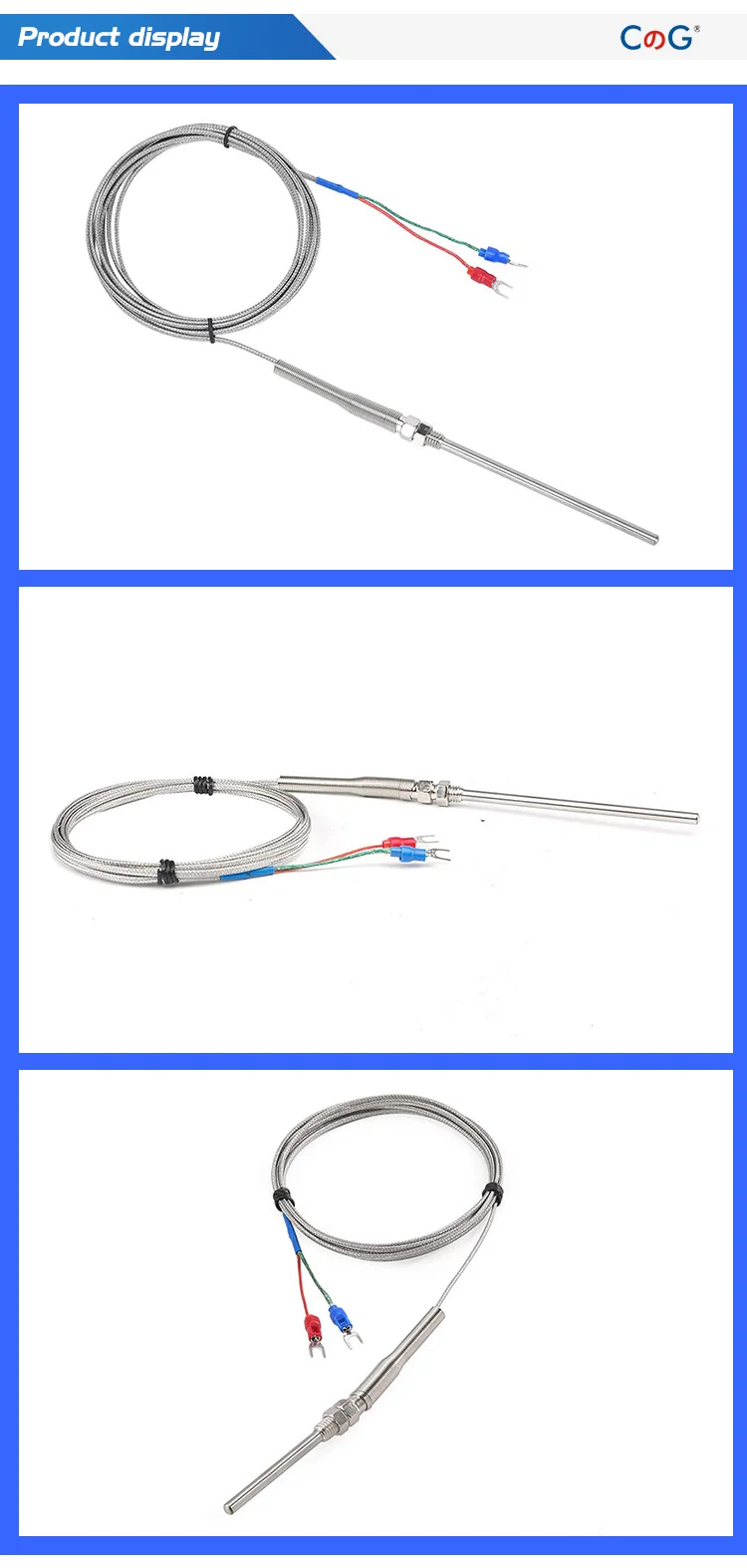 0-800 Degree M8 1m 2m 3m 5m K J PT100 Type 50mm 150mm 100mm 200mm Probe Screw Thread Cable Thermocouple Oven Temperature Sensor