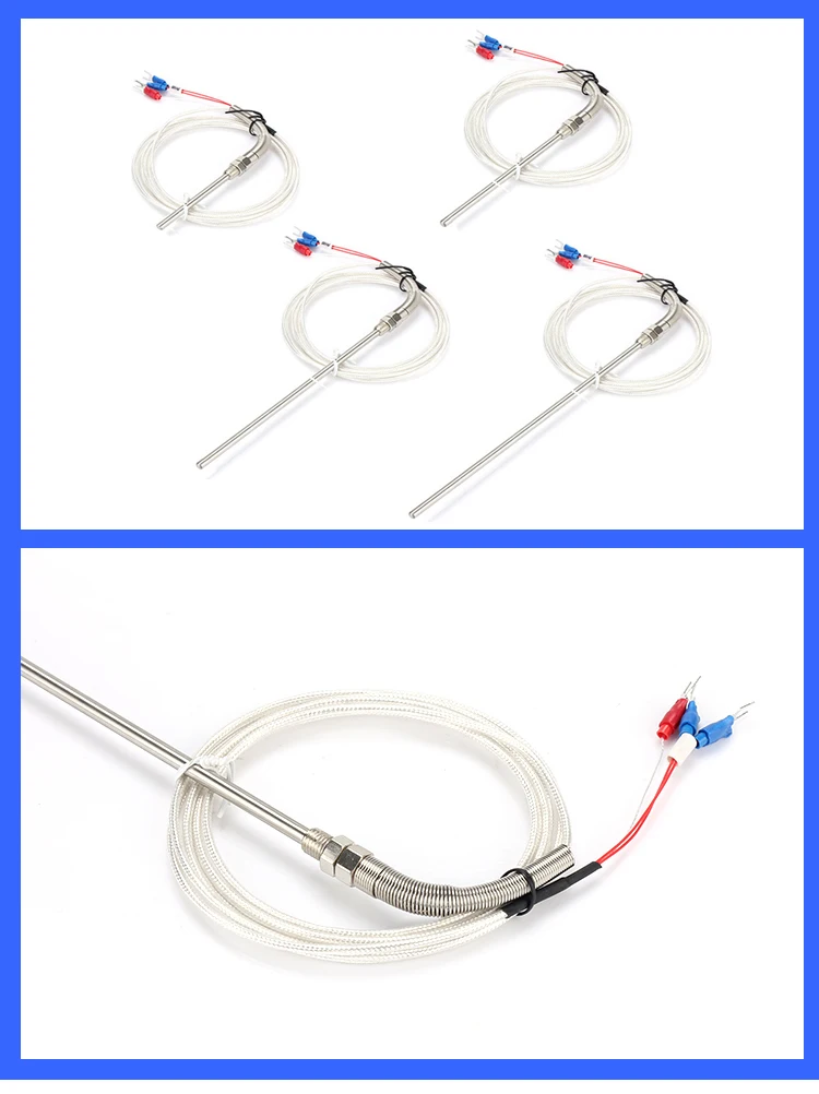 0-800 Degree M8 1m 2m 3m 5m K J PT100 Type 50mm 150mm 100mm 200mm Probe Screw Thread Cable Thermocouple Oven Temperature Sensor