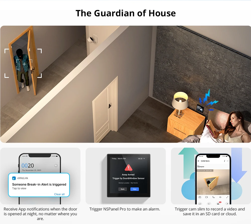 SONOFF SNZB-04PR1 Zigbee3.0 Door Window Sensor Tamper Alert Local Smart Scene Control Work with Alexa Google Home via Zigbee Hub