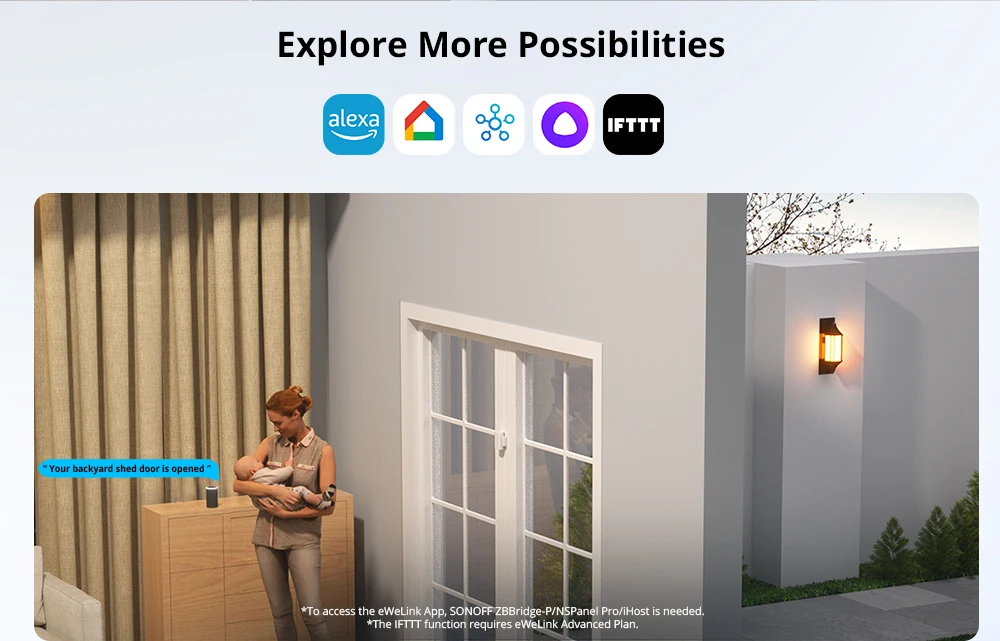 SONOFF SNZB-04PR1 Zigbee3.0 Door Window Sensor Tamper Alert Local Smart Scene Control Work with Alexa Google Home via Zigbee Hub