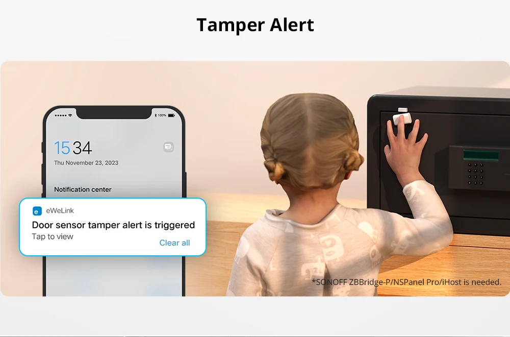 SONOFF SNZB-04PR1 Zigbee3.0 Door Window Sensor Tamper Alert Local Smart Scene Control Work with Alexa Google Home via Zigbee Hub