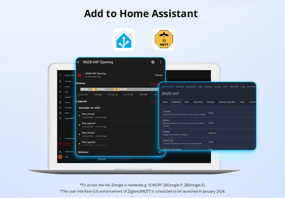 SONOFF SNZB-04PR1 Zigbee3.0 Door Window Sensor Tamper Alert Local Smart Scene Control Work with Alexa Google Home via Zigbee Hub