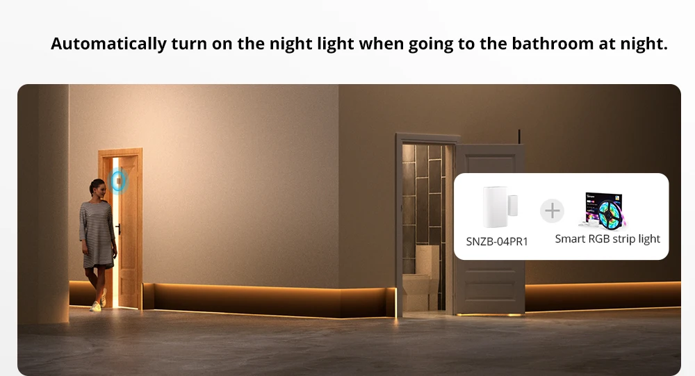 SONOFF SNZB-04PR1 Zigbee3.0 Door Window Sensor Tamper Alert Local Smart Scene Control Work with Alexa Google Home via Zigbee Hub
