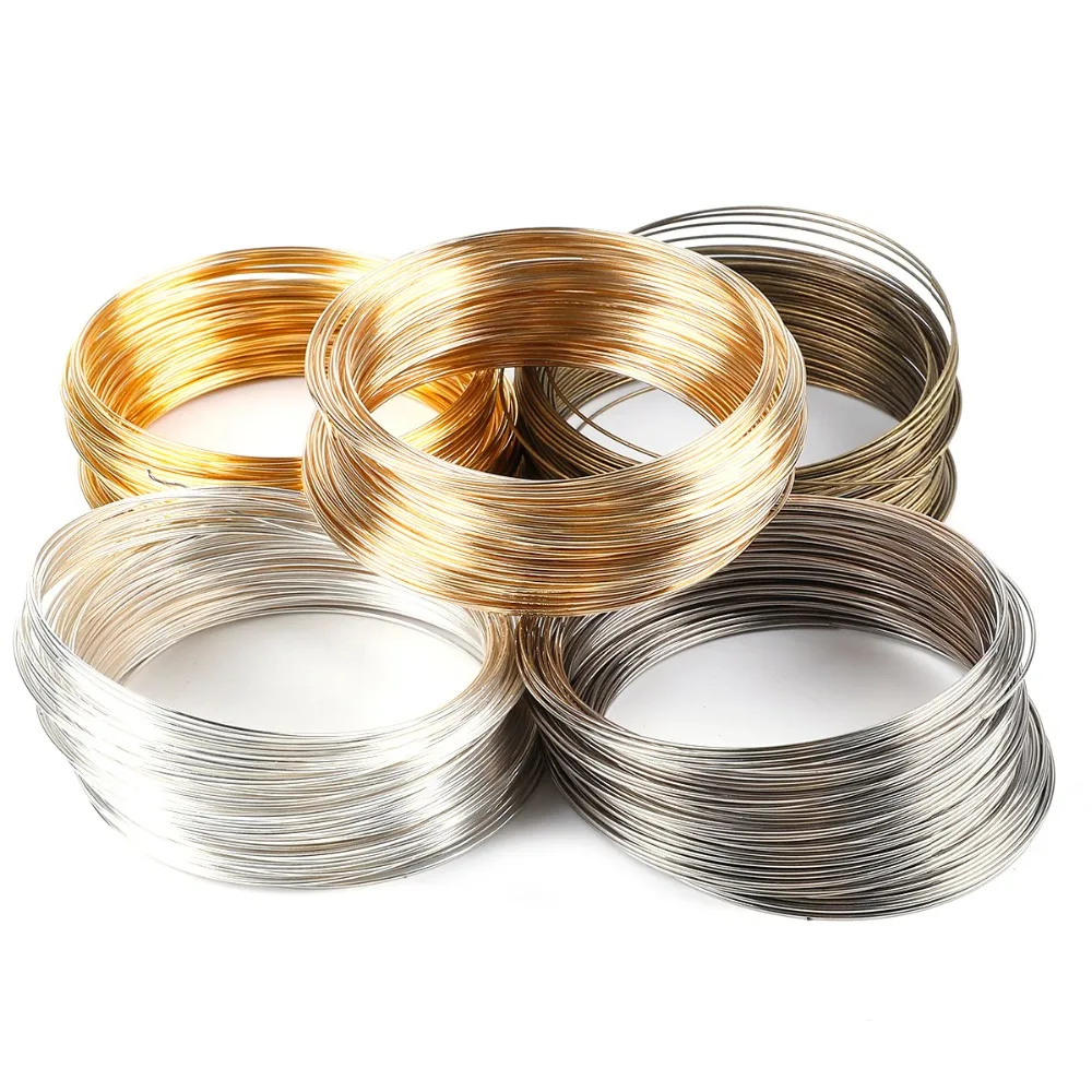 Wholesale 100 Loops 0.6mm Thick Memory Beading Steel Wire for DIY Jewelry Findings Bangle Bracelet Creative Handicraft Making