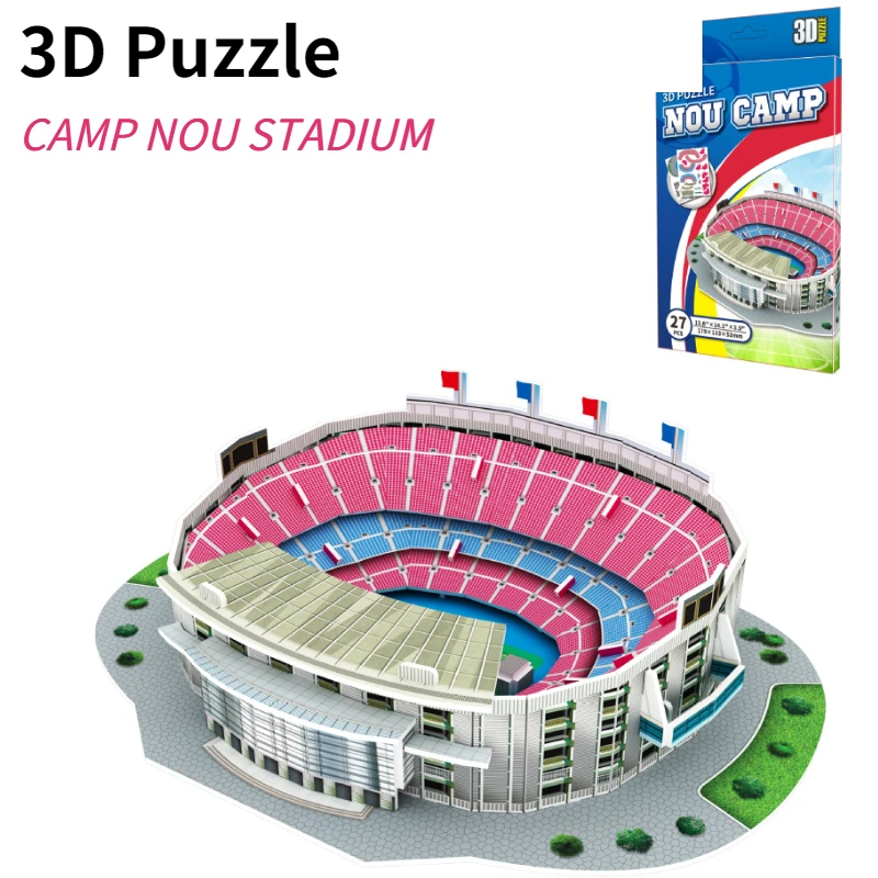 DIY Paper 3D Soccer Stadium Puzzle Construction Puzzles Toy Children Intellectual Development Educational Toys Christmas Gifts