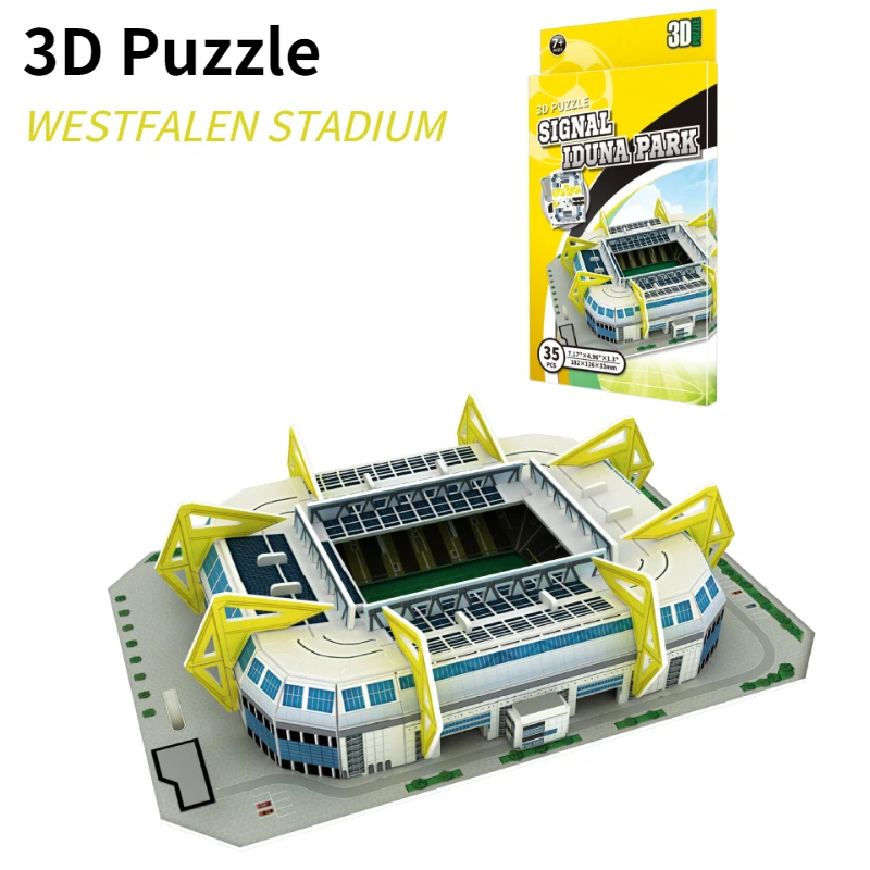 DIY Paper 3D Soccer Stadium Puzzle Construction Puzzles Toy Children Intellectual Development Educational Toys Christmas Gifts