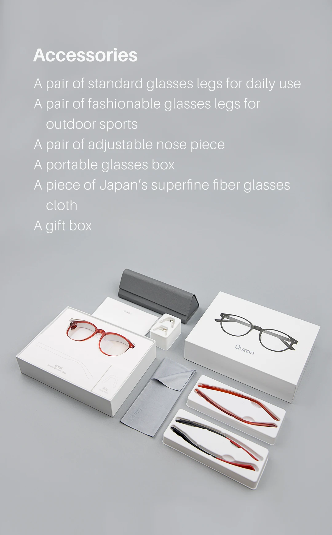 Qukan Anti-Blue-rays W1 Glasses Photochromic Protective Glasses 35% Blue Blocking Modular Design For Daily Life