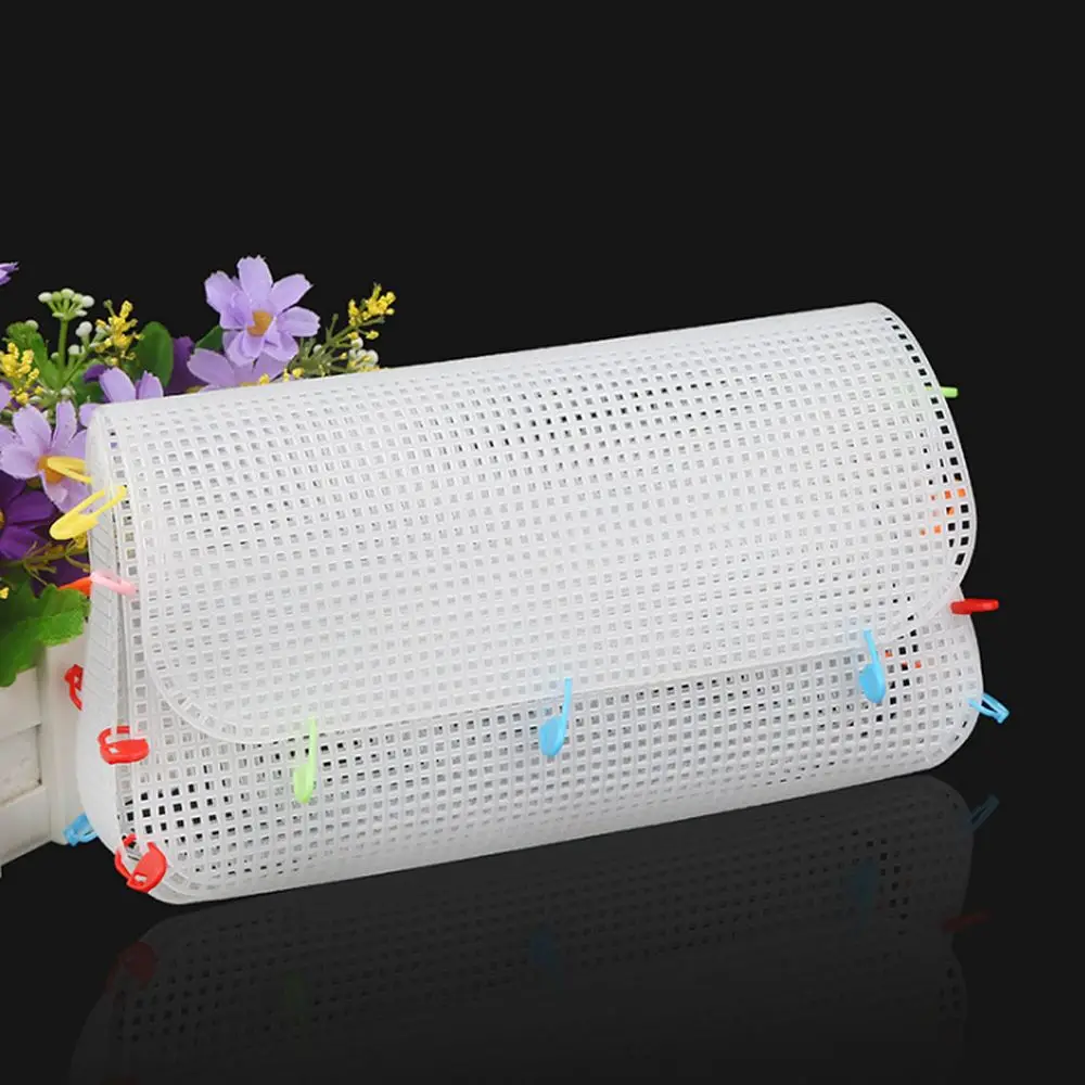 Weaving Plastic Mesh Cloth For Bag Making DIY Handcraft Bags Sewing Weaving Material Latch Hook Bags Made Plastic Grid Hook