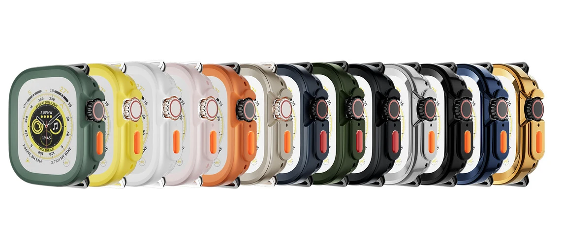 Straight Edge Candy Case For Apple Watch Cover Ultra 2 49 mm Soft Silicone Protective Bumper For iWatch Ultra2 49mm Men Women