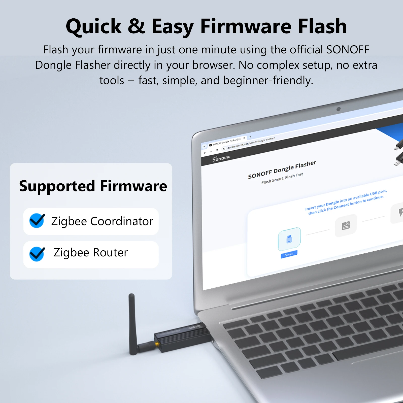 SONOFF ZBDongle Zigbee 3.0 USB Gateway ZBDongle Plus Universal via ZHA or Zigbee2MQTT Support Sonoff ZBMINI S26R2ZB SNZB Sensors