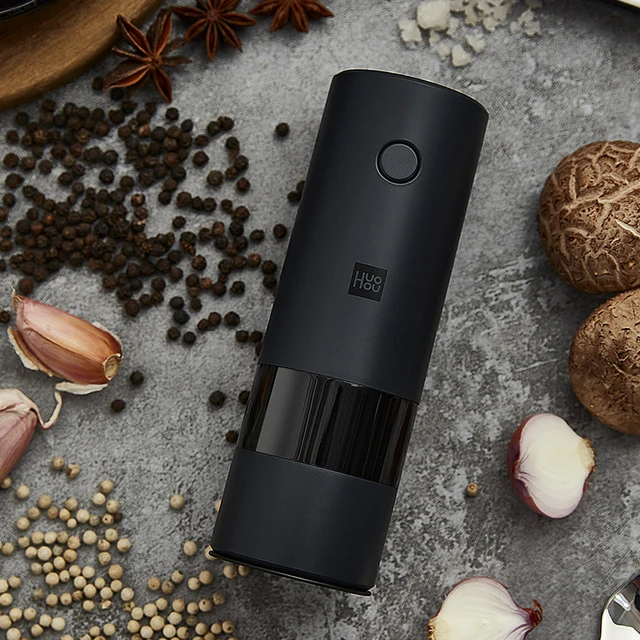huohou Electric Grinder Automatic Mill Pepper And Salt LED Light 5 Modes Peper Spice Grain Pulverizer For Cooking