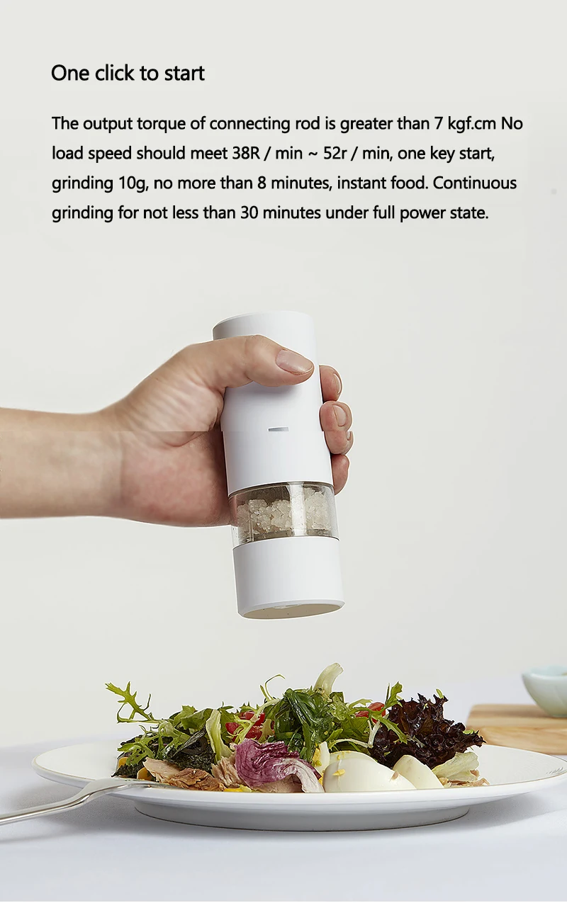 huohou Electric Grinder Automatic Mill Pepper And Salt LED Light 5 Modes Peper Spice Grain Pulverizer For Cooking