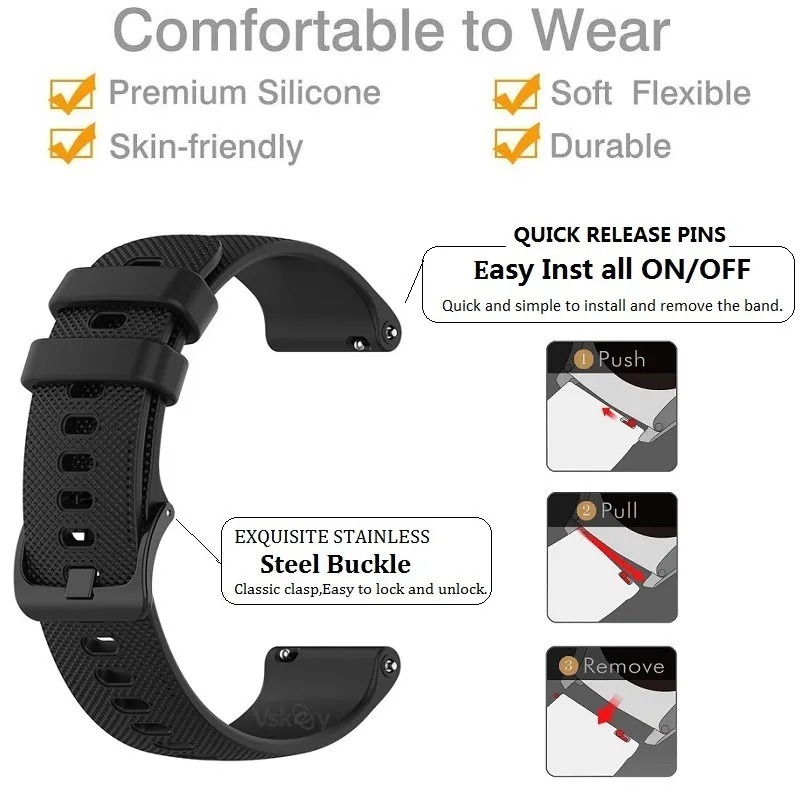 40PCS Silicone Strap for Garmin Venu 3 2s SQ2 Forerunner 165 265 255 245 158 55 Vivoactive 5/4/4s Smartwatch Bracelet Watch Band