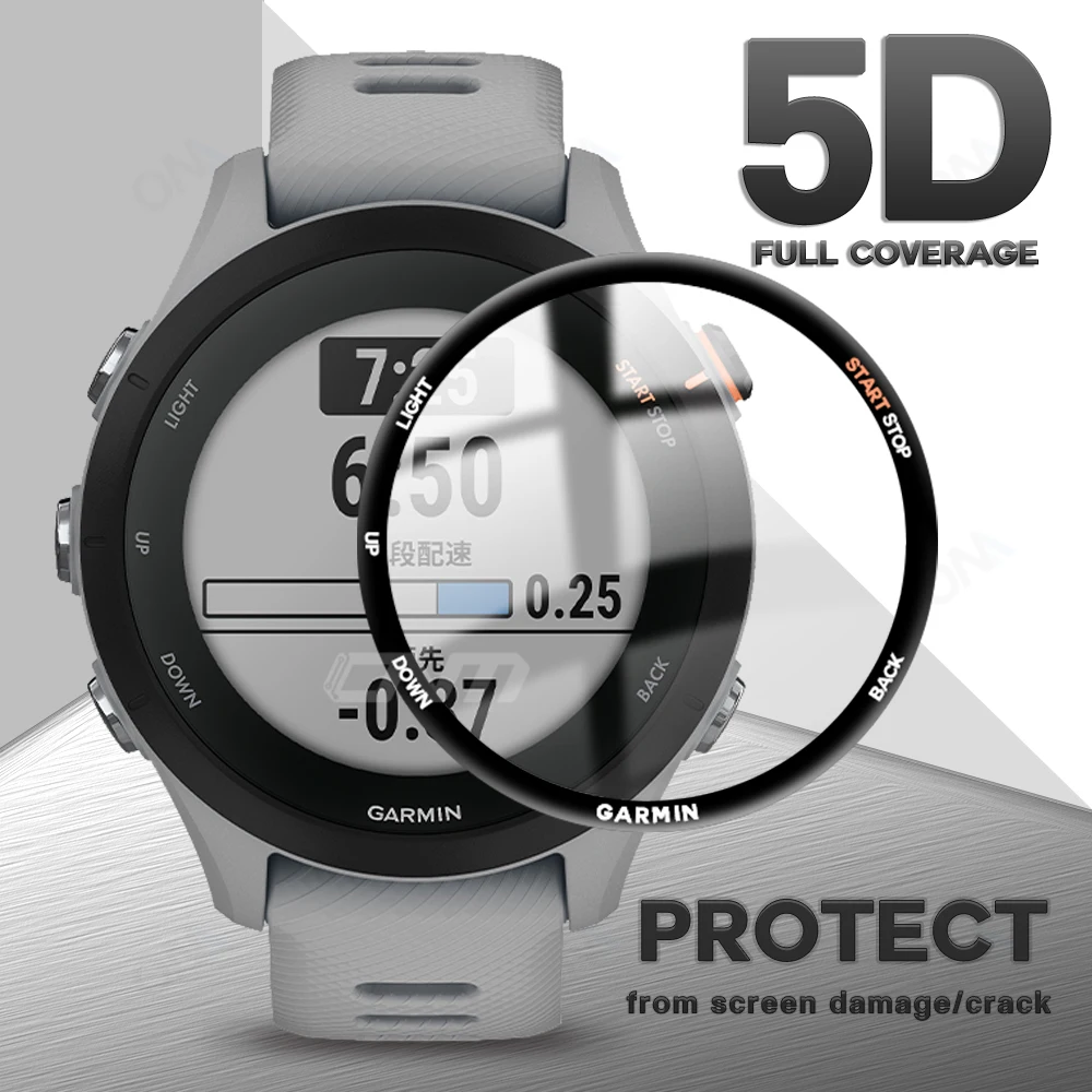 Screen Protector for Garmin Forerunner 255 - 5D Full Coverage Flexible Protective Film, Scratch-resistant Accessories Not Glass