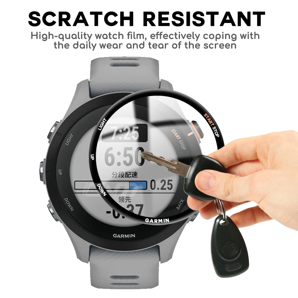 Screen Protector for Garmin Forerunner 255 - 5D Full Coverage Flexible Protective Film, Scratch-resistant Accessories Not Glass