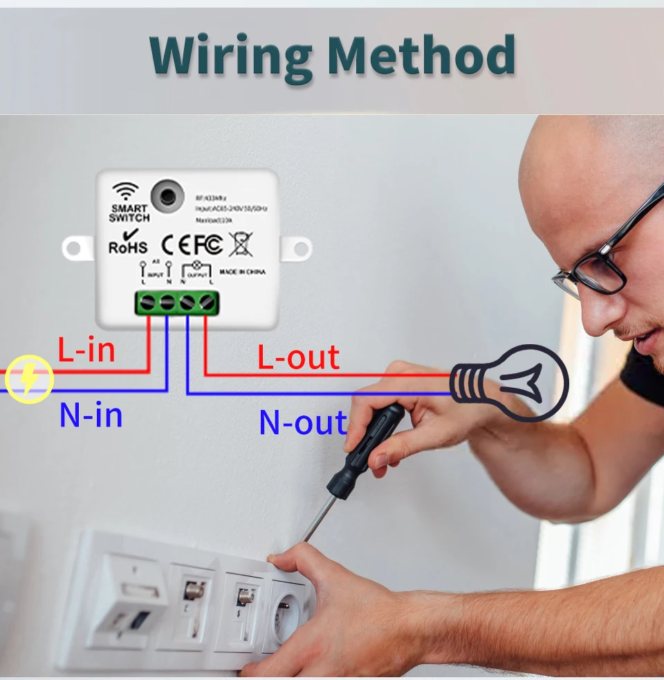 1/2/3 Gang Wireless Wall Switch RF 433Mhz Interruptor for Light Lamp Mini Smart Switch Smart Home Receiver Apartment Residential