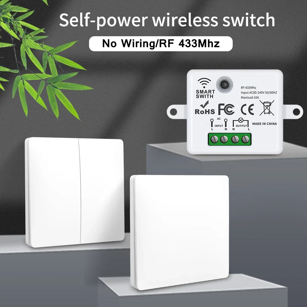 1/2/3 Gang Wireless Wall Switch RF 433Mhz Interruptor for Light Lamp Mini Smart Switch Smart Home Receiver Apartment Residential