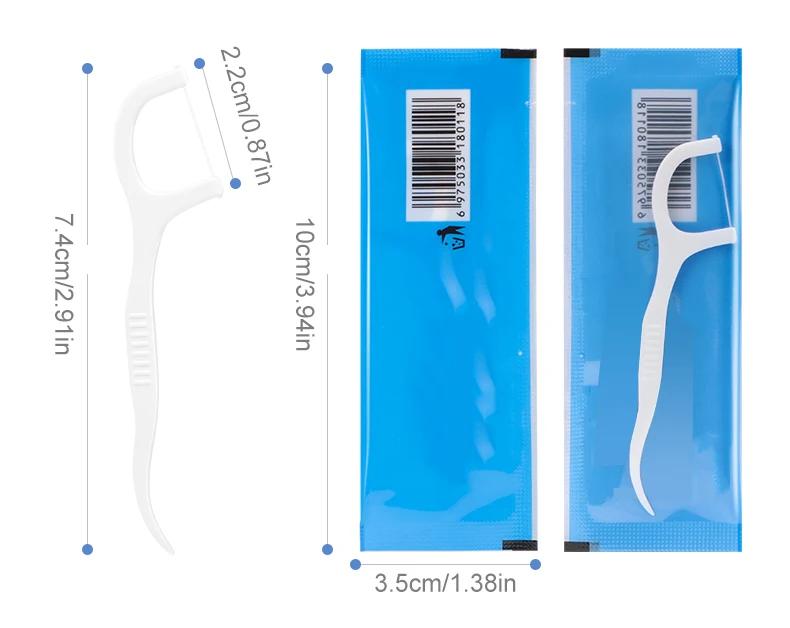 500pcs Independent Packaging Oral Cleaning Dental Floss Sticks Portable Cleaning Dental Floss Disposable Dentist Clean Tool