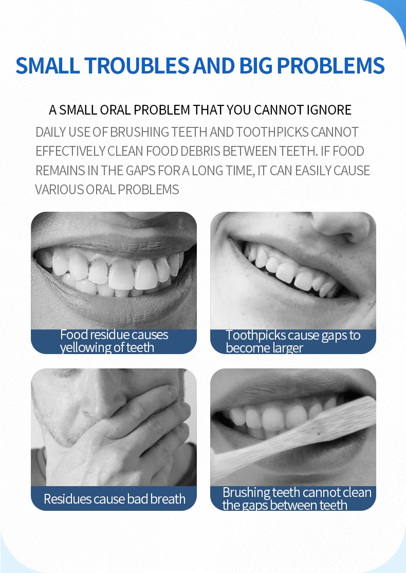 500pcs Independent Packaging Oral Cleaning Dental Floss Sticks Portable Cleaning Dental Floss Disposable Dentist Clean Tool