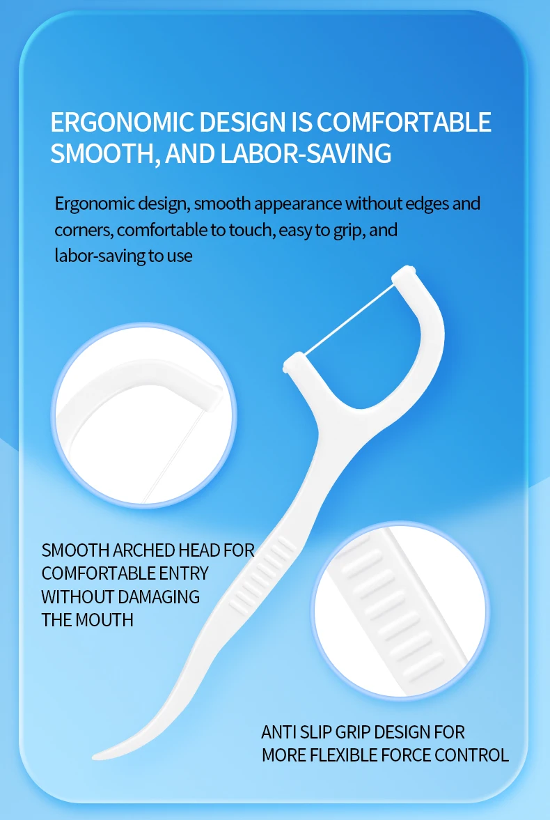 500pcs Independent Packaging Oral Cleaning Dental Floss Sticks Portable Cleaning Dental Floss Disposable Dentist Clean Tool