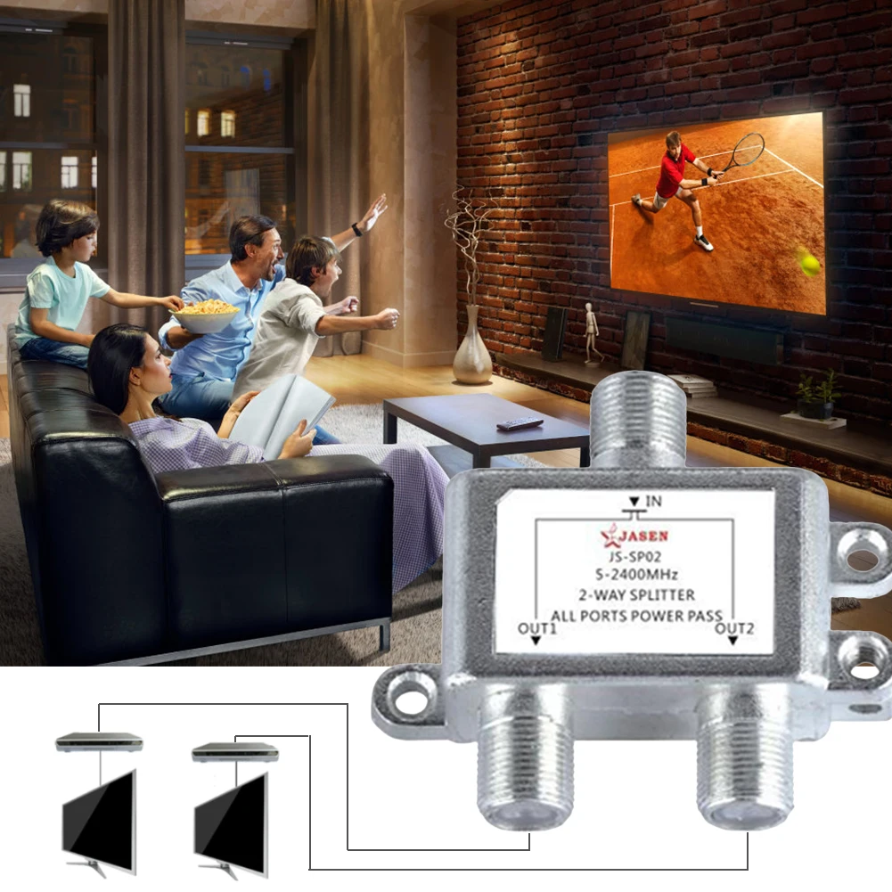 2/3/4 Way TV Antenna Satellite Splitter TV Splitter Distributor Coaxial Cable Antenna Cable TV Signal Splitter F Type Connector