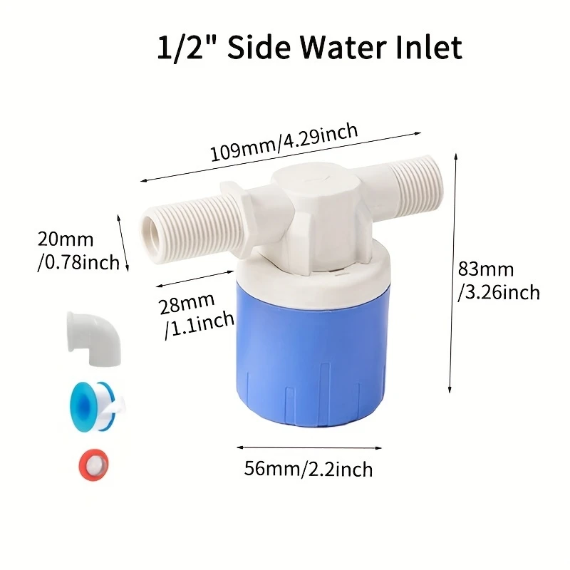 Fully Automatic Water Level Control Float Valve, Automatic Shut-Off Mini Float Valve, No Electricity Required, Automatic Water Level Controller for Water Tanks and Water Towers