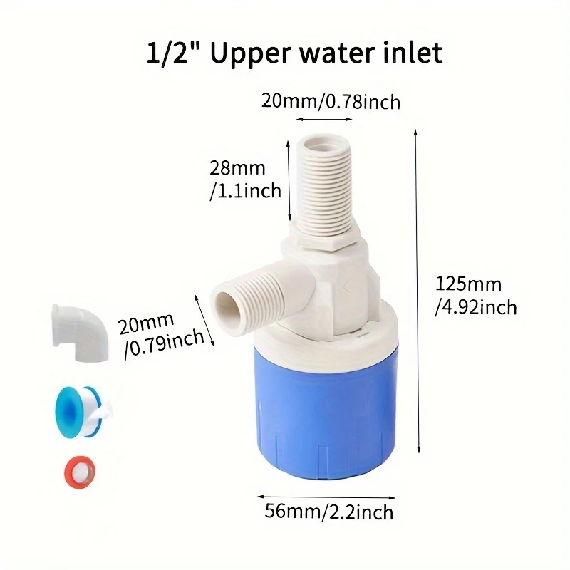 Fully Automatic Water Level Control Float Valve, Automatic Shut-Off Mini Float Valve, No Electricity Required, Automatic Water Level Controller for Water Tanks and Water Towers