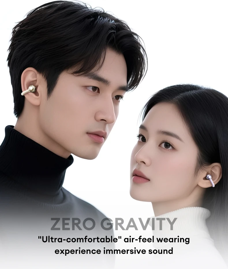 Lenovo LE302 Wireless Bluetooth 6.0 Headset Long Battery Life Sports Ear Clip Earphones HIFI Stereo Noise Cancelling Headphones