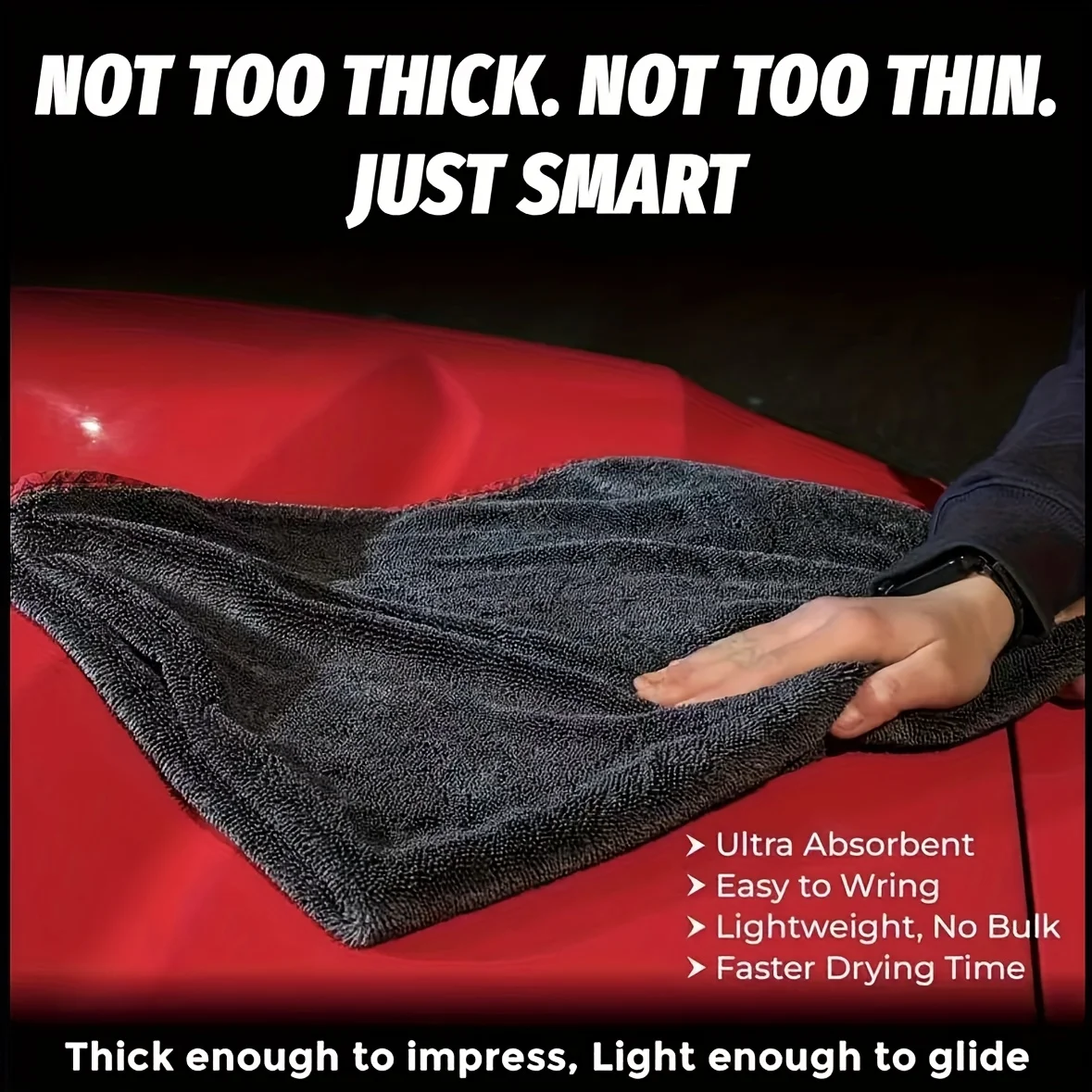 Ultra Absorbent Car Towel XXL Extra Large Microfiber Drying Towel - Ultra Absorbent Thickened Technology with Twist Ring Design