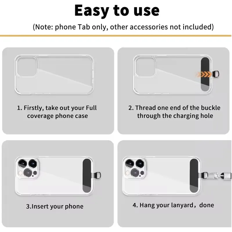 Nylon Phone Tether Tab Universal Cellphone Lanyard Safety Connector Piece Replacement Part for All Full Cover Smartphone Case