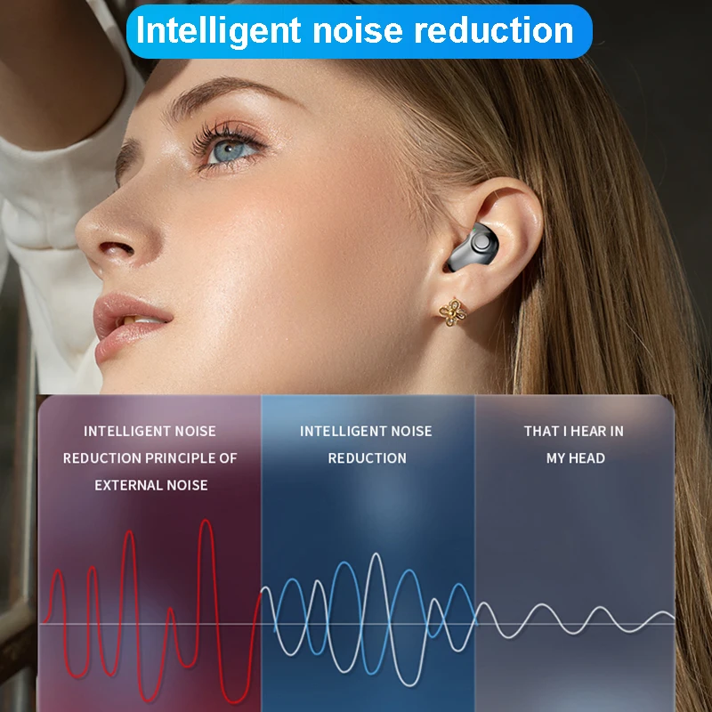 Invisible Sleep Earphones Bluetooth 5.3 Headphones IPX5 Waterproof Noise Reduction Earbuds Touch Control Wireless Headsets