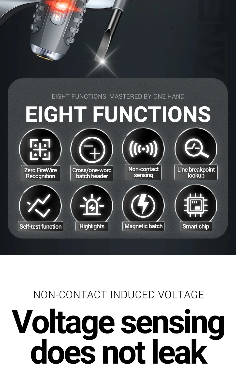 Multifunctional Electrician Test Screwdriver AC Non-contact Induction Test Pen Voltage Tester 70-600V Red Green Induction Lights