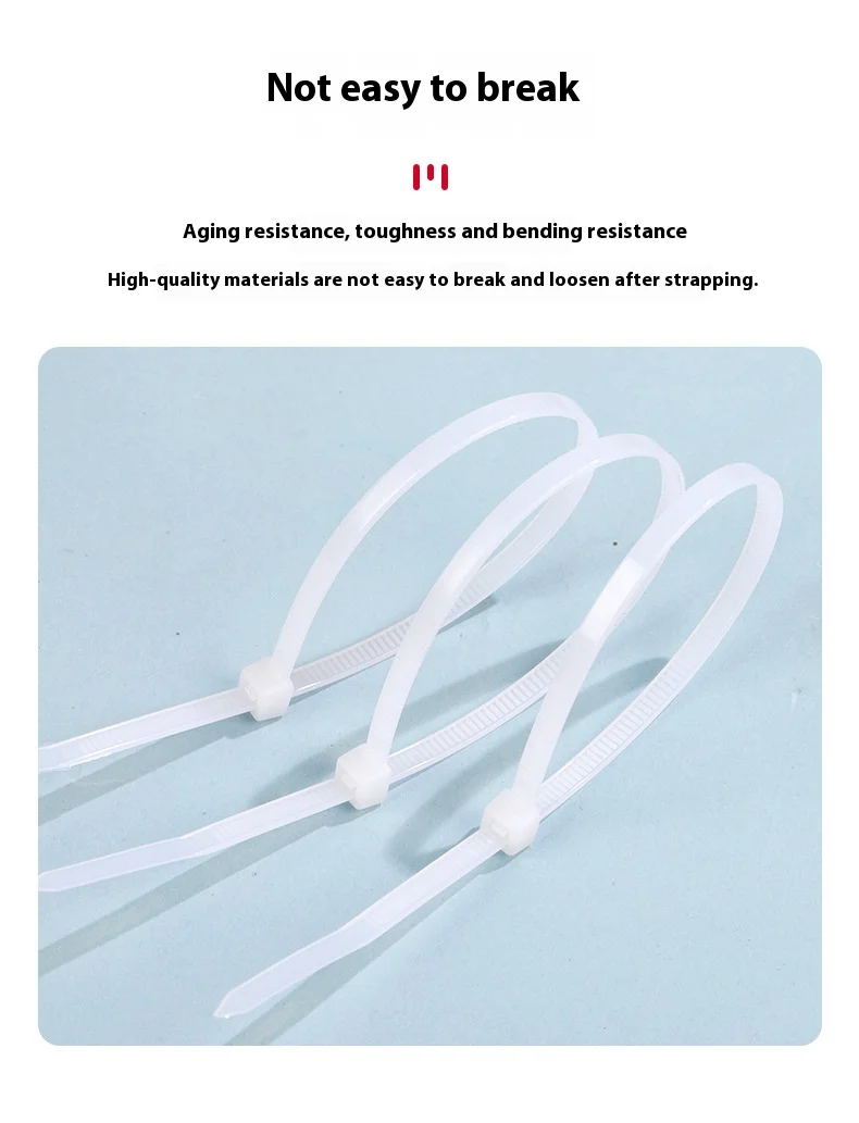 100 PCS Self-locking Plastic Nylon Tie Black Fastening Strap Cable-Tie-Set Cable Zip Tie Fastening Ring Zip Wraps Strap Tie