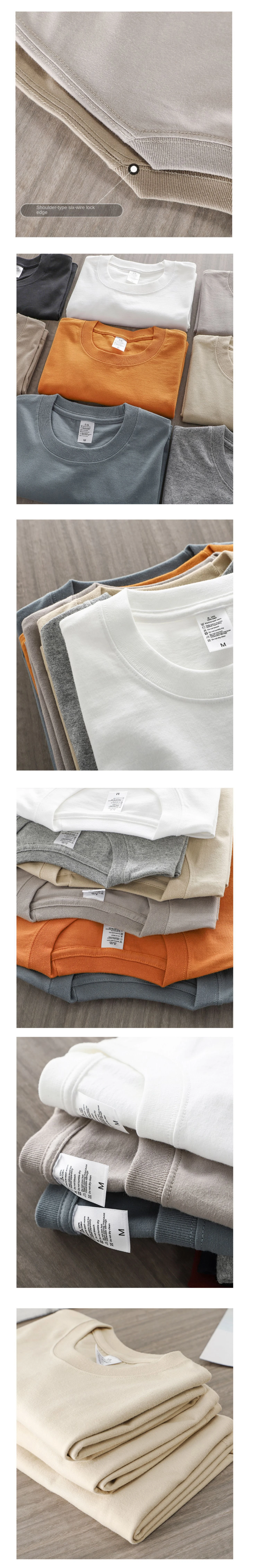 Dukeen 280gsm Oversized Heavy T-Shirt for Men Summer Short Sleeve Tee Cotton Solid Color Top Casual T Shirts One Piece