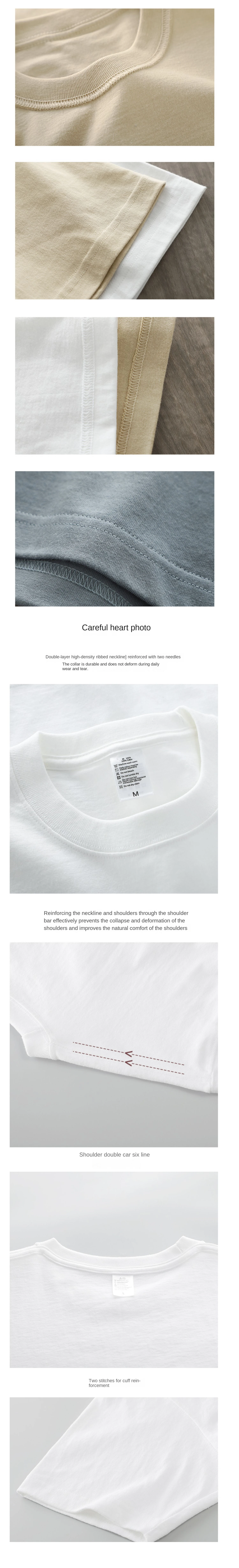 Dukeen 280gsm Oversized Heavy T-Shirt for Men Summer Short Sleeve Tee Cotton Solid Color Top Casual T Shirts One Piece