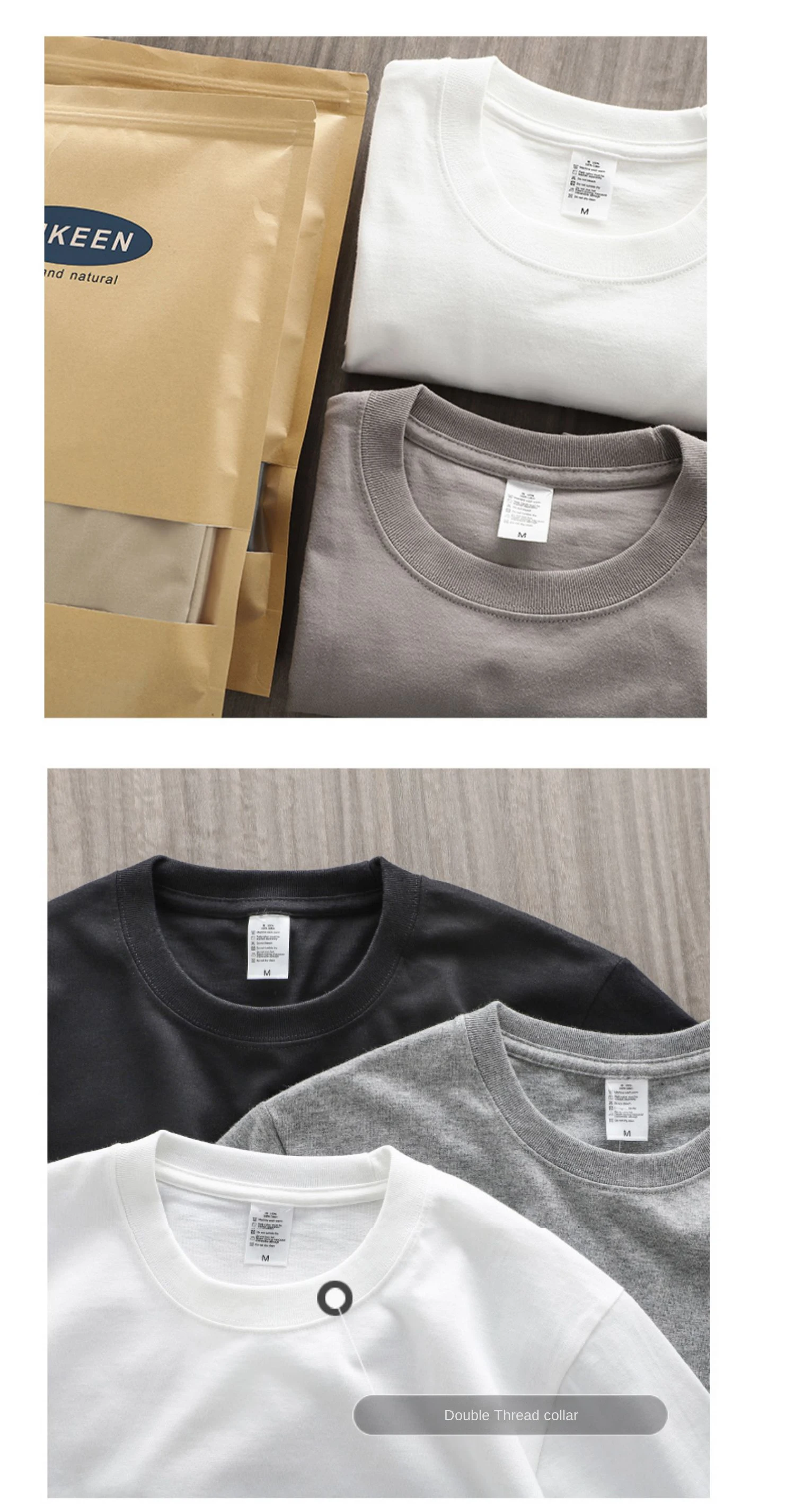 Dukeen 280gsm Oversized Heavy T-Shirt for Men Summer Short Sleeve Tee Cotton Solid Color Top Casual T Shirts One Piece