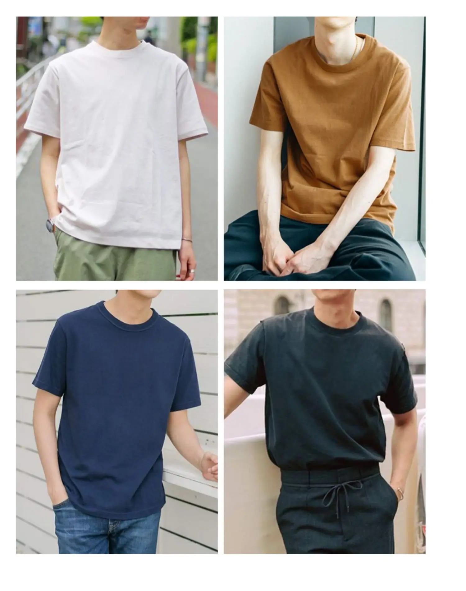 Dukeen 280gsm Oversized Heavy T-Shirt for Men Summer Short Sleeve Tee Cotton Solid Color Top Casual T Shirts One Piece
