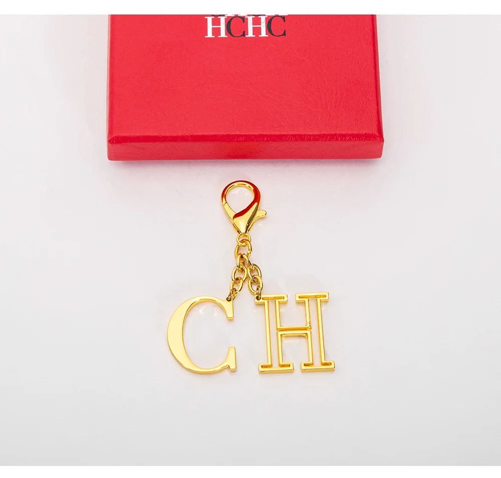 CHCH Luxury Brand Fashion Luggage Accessories Keychain Luggage Pendant Simple Fashion Hollow out Letter Titanium Alloy Jewelry