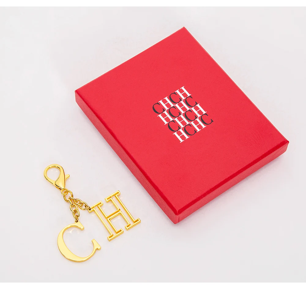 CHCH Luxury Brand Fashion Luggage Accessories Keychain Luggage Pendant Simple Fashion Hollow out Letter Titanium Alloy Jewelry