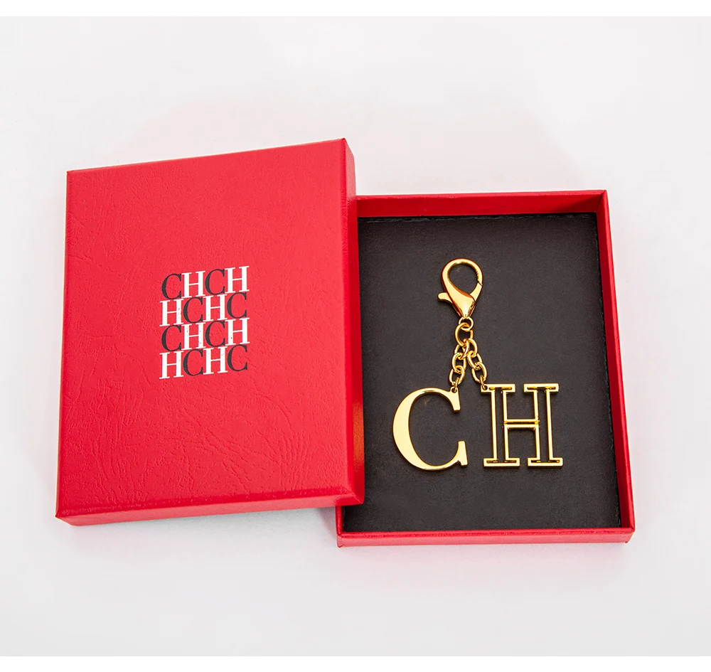 CHCH Luxury Brand Fashion Luggage Accessories Keychain Luggage Pendant Simple Fashion Hollow out Letter Titanium Alloy Jewelry