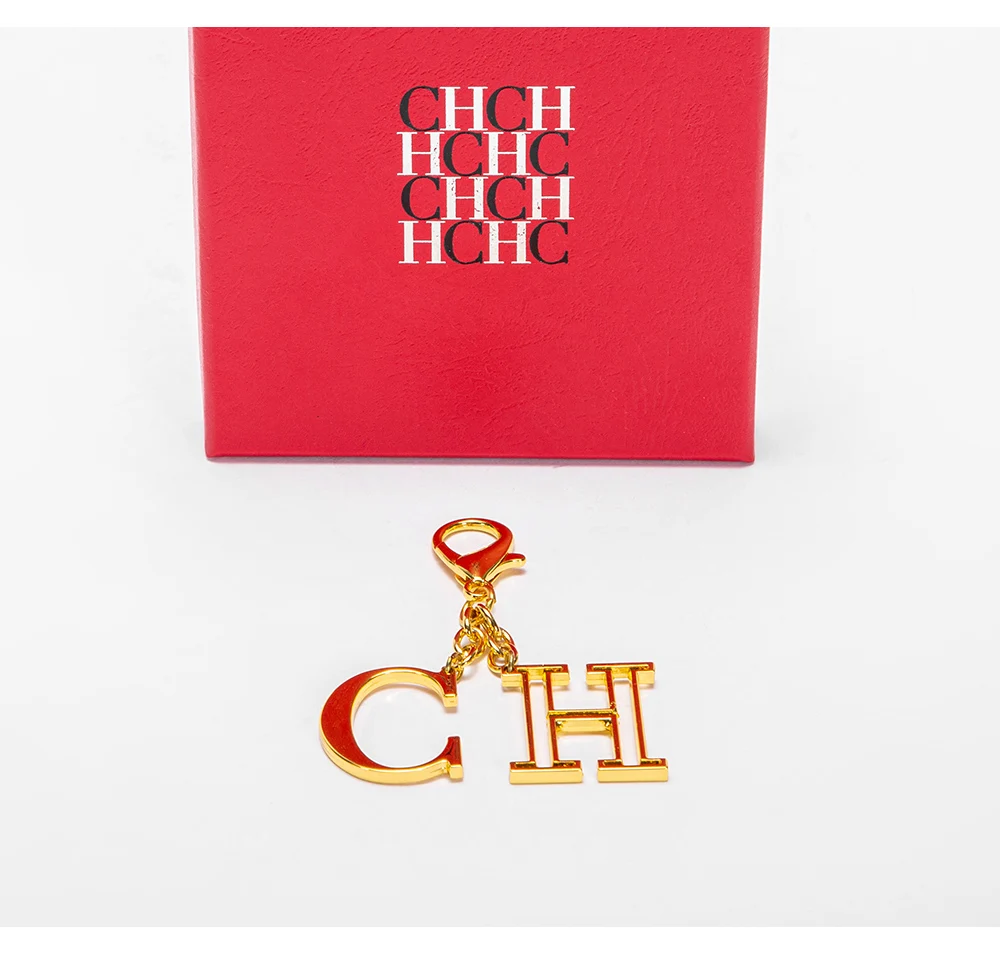 CHCH Luxury Brand Fashion Luggage Accessories Keychain Luggage Pendant Simple Fashion Hollow out Letter Titanium Alloy Jewelry