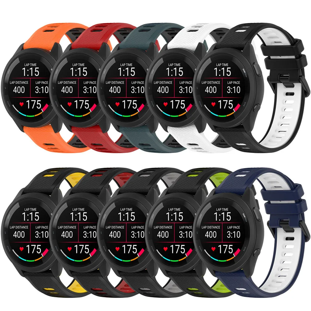 BEHUA 22MM 20MM 18 Replacement Silicone Watchband Sport Watch Strap For Garmin Forerunner 255/265 Wristband Bracelet Accessories