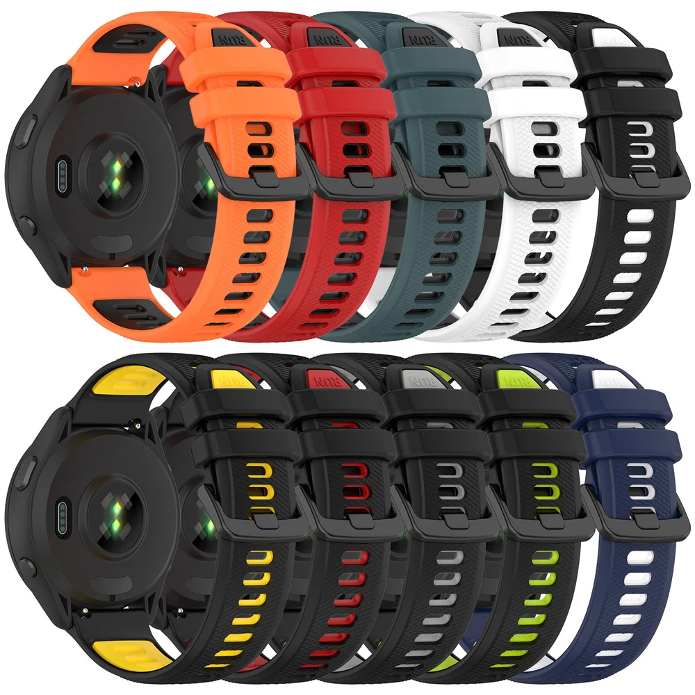 BEHUA 22MM 20MM 18 Replacement Silicone Watchband Sport Watch Strap For Garmin Forerunner 255/265 Wristband Bracelet Accessories