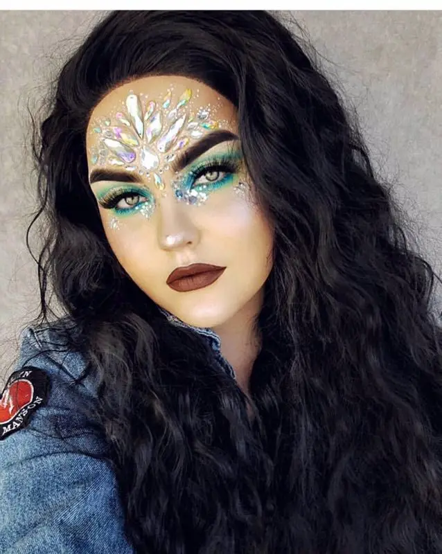 Face Jewels Tattoos for Women Party Makeup Decor Diamond Rhinestone Face Stickers 3D Self Adhesive Body Eyebrow Diamond Stickers