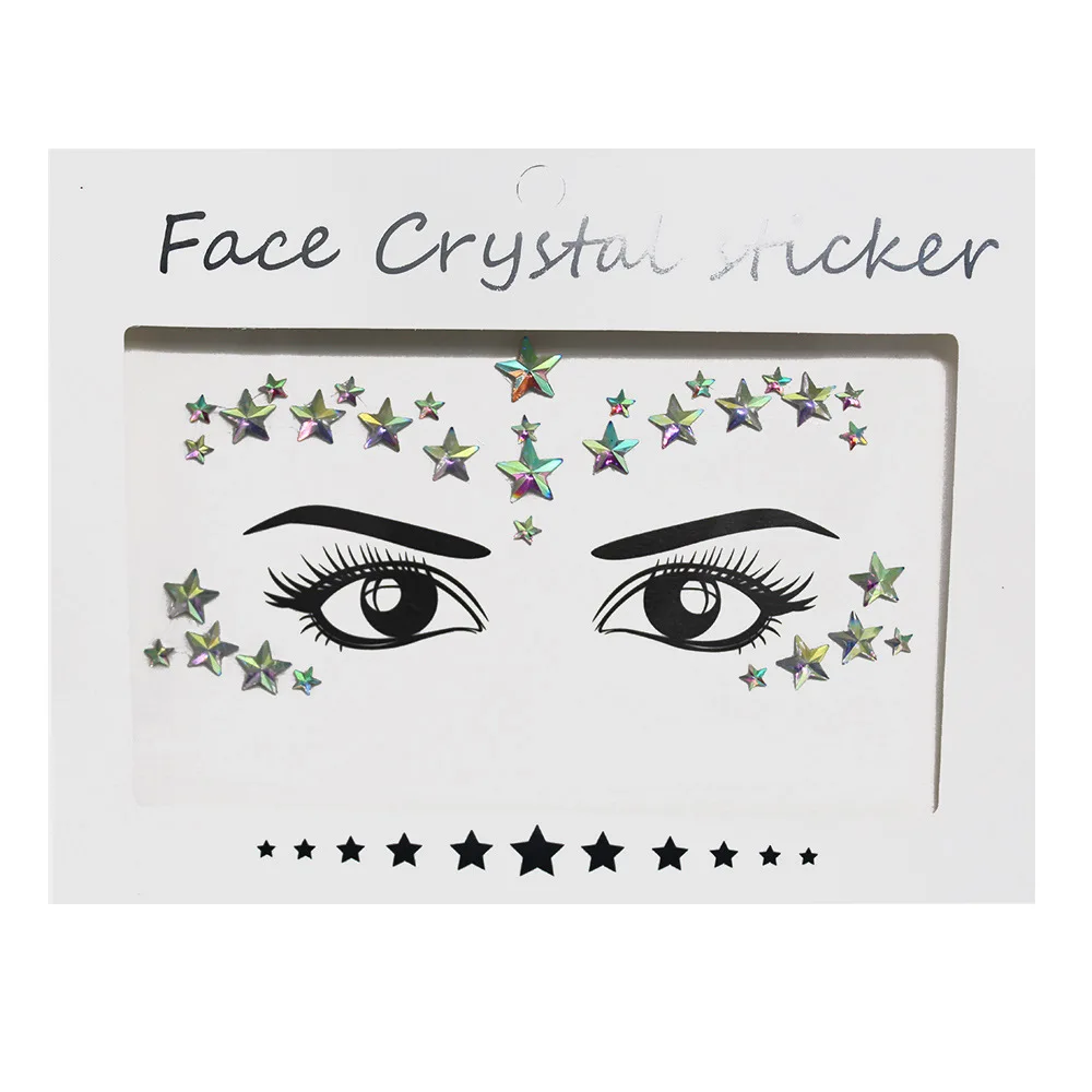 Face Jewels Tattoos for Women Party Makeup Decor Diamond Rhinestone Face Stickers 3D Self Adhesive Body Eyebrow Diamond Stickers