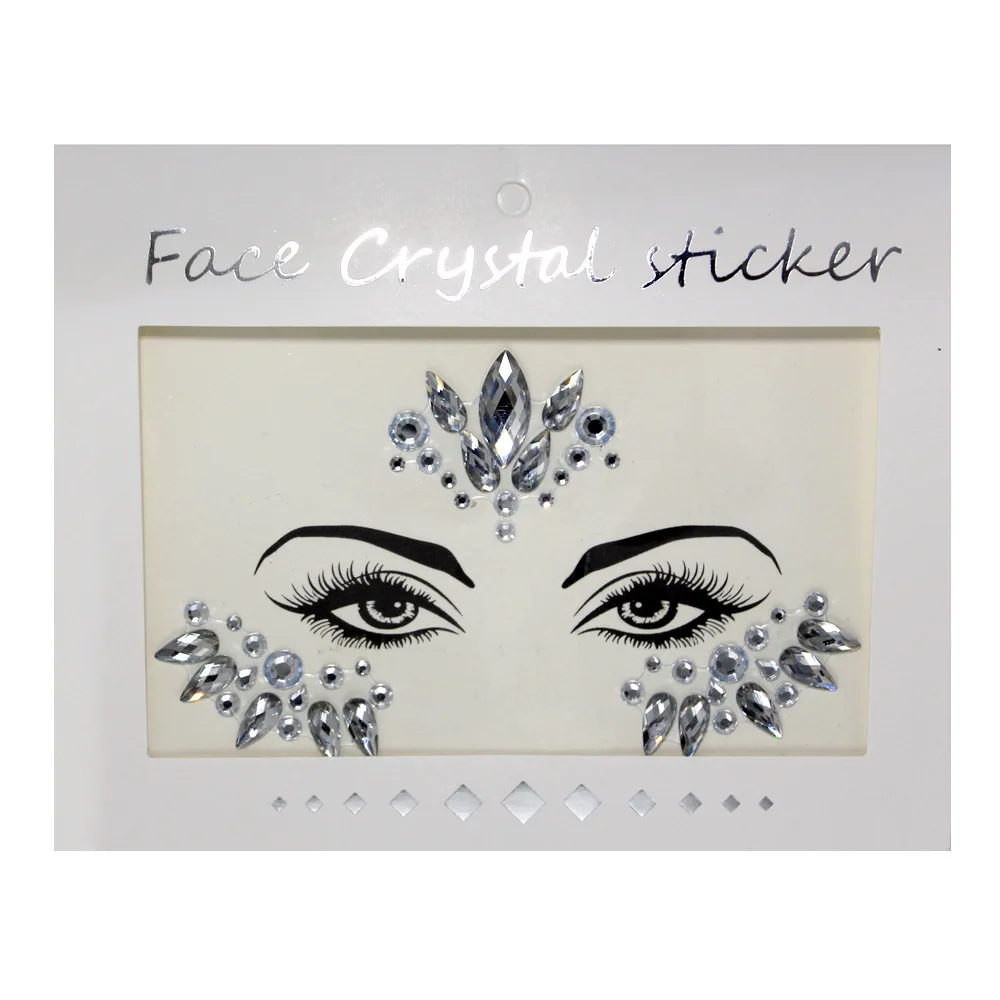 Face Jewels Tattoos for Women Party Makeup Decor Diamond Rhinestone Face Stickers 3D Self Adhesive Body Eyebrow Diamond Stickers